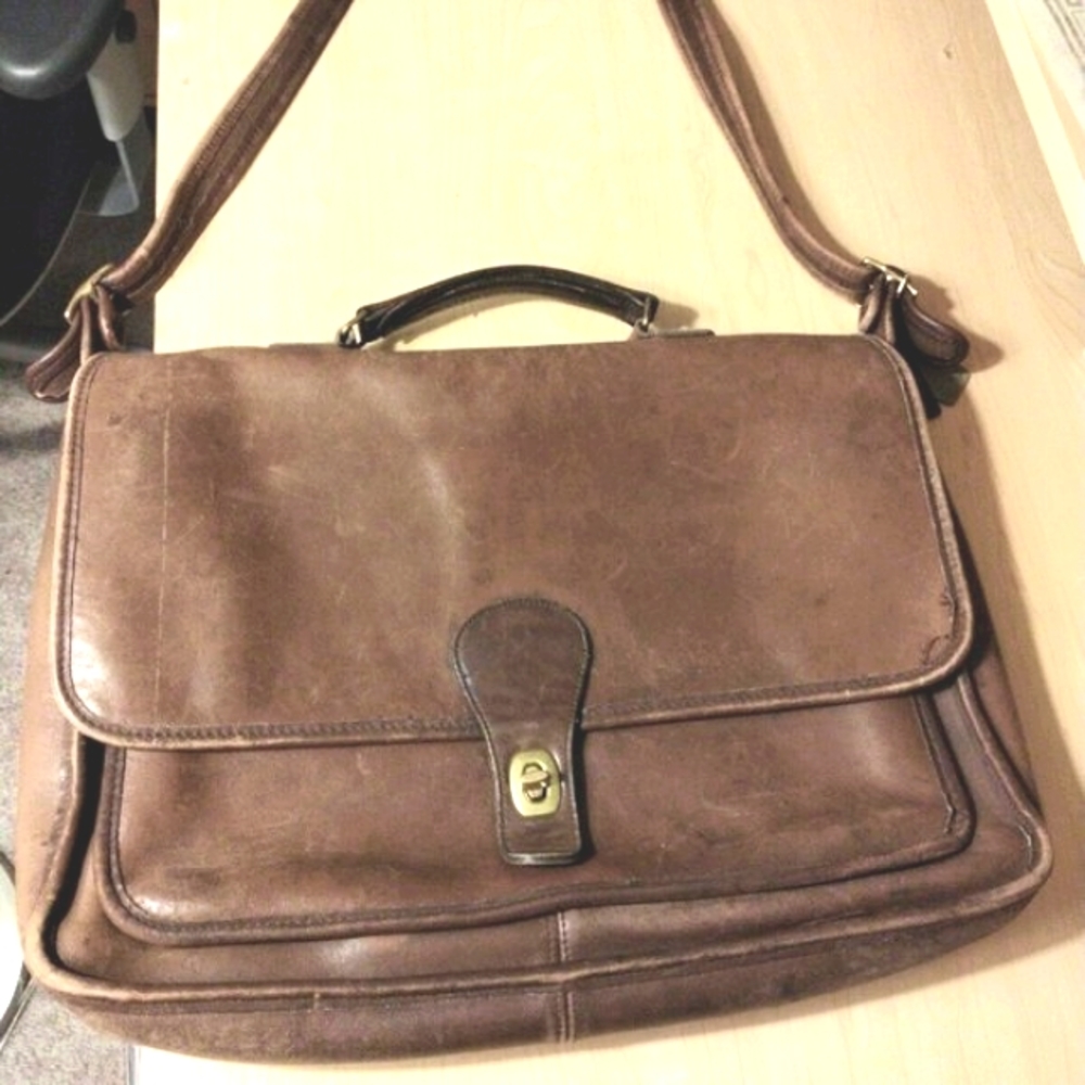 Coach Brown Leather Laptop Bag